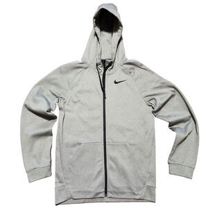Nike Men's Dri-fit Full Zip Training Fleece Hoodie Grey Size SM Athletic Wear